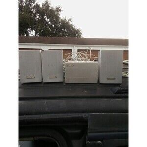 Set of 4 Silver Panasonic Surround Sound Speakers Good Condition